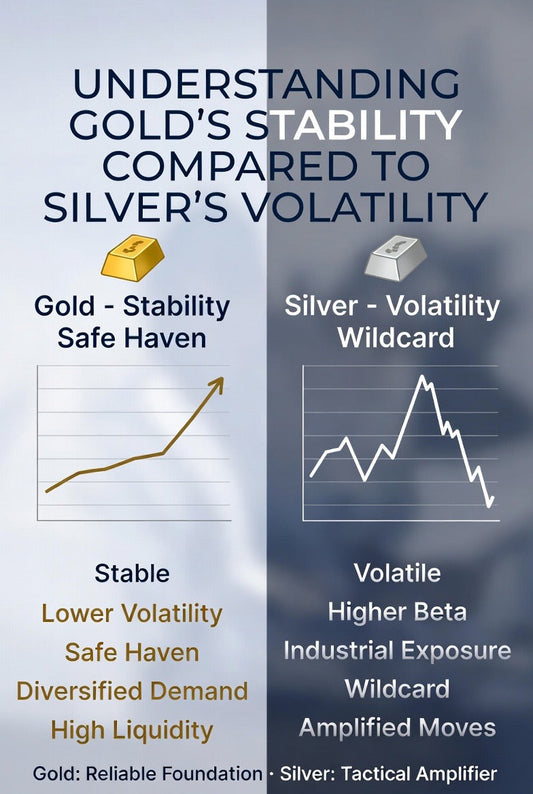 UNDERSTANDING GOLD’S STABILITY COMPARED TO SILVER’S VOLATILITY