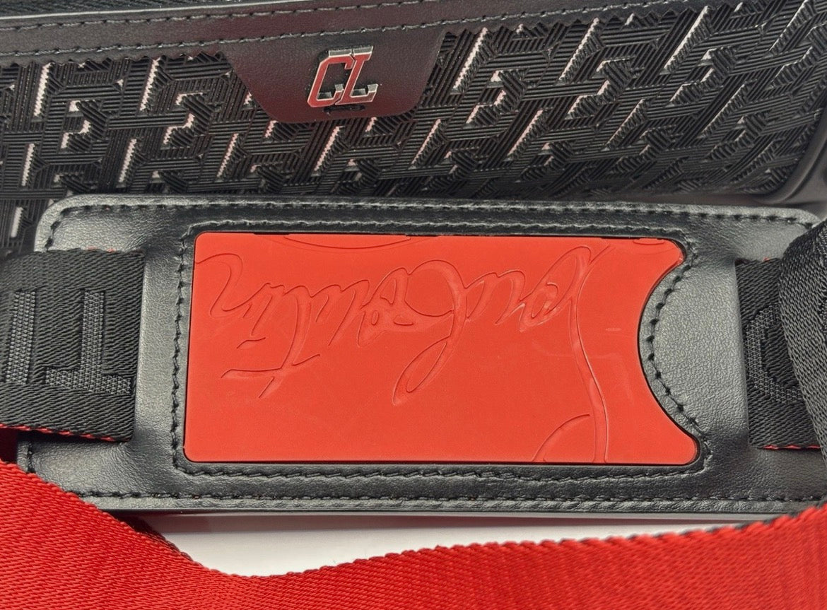 Christian Louboutin Loubitown Techno Bag Black Monogram Spiked Crossbody