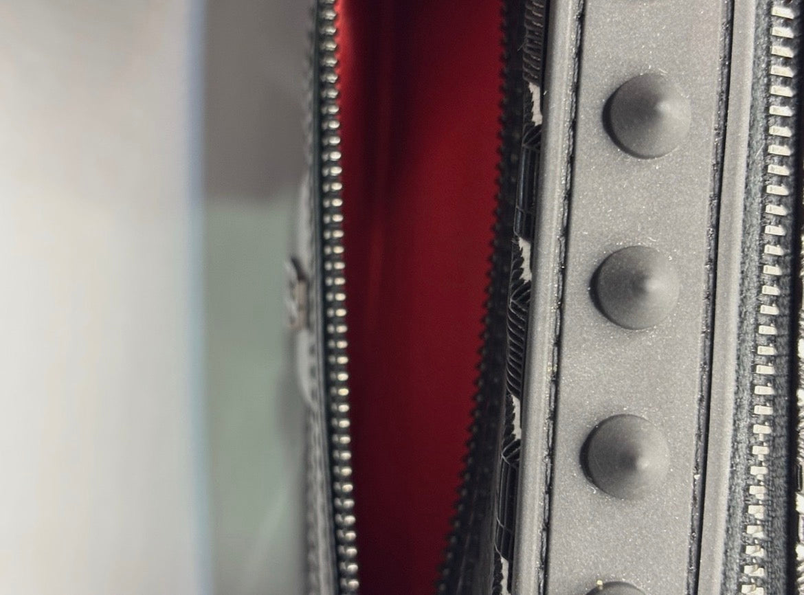 Christian Louboutin Loubitown Techno Bag Black Monogram Spiked Crossbody