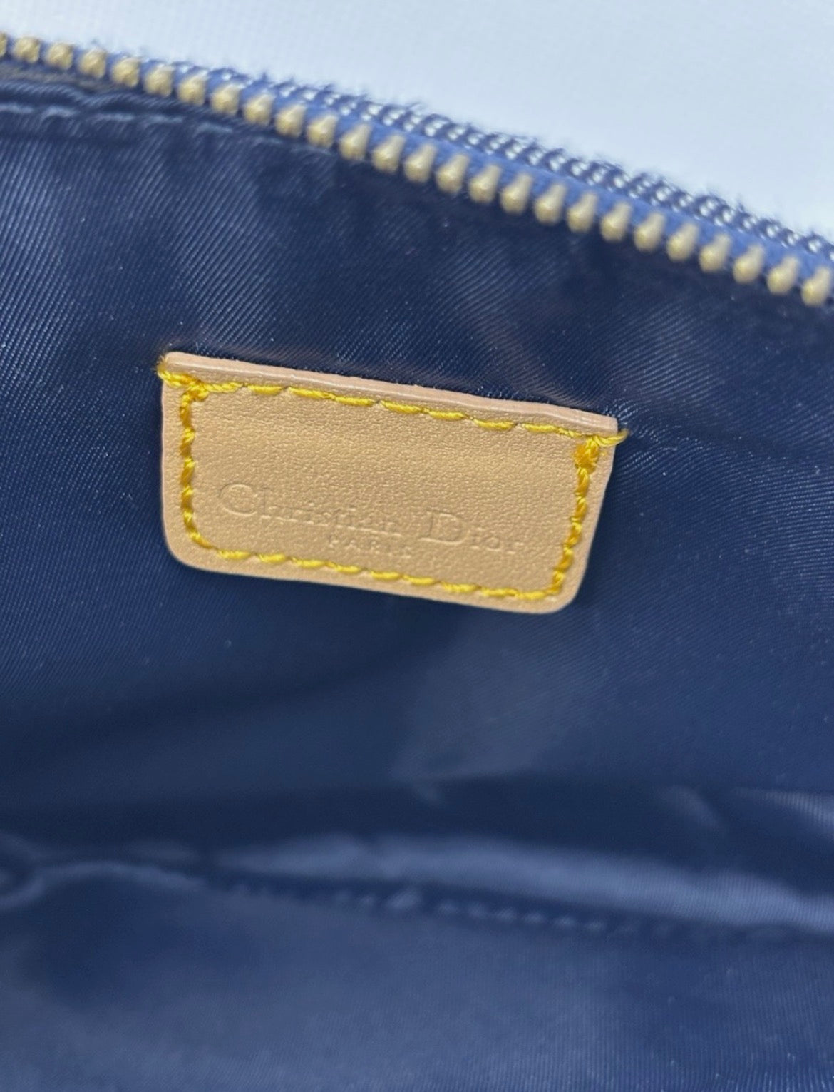 Christian Dior Denim Saddle Pochette Blue Jean Y2K Shoulder Bag Gold Hardware