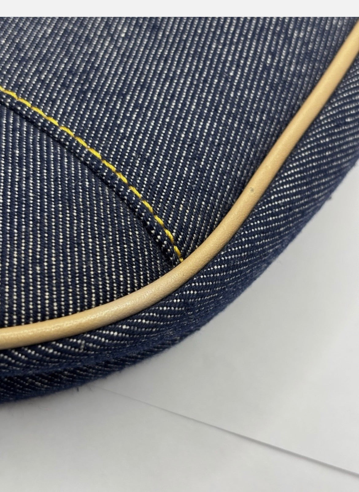 Christian Dior Denim Saddle Pochette Blue Jean Y2K Shoulder Bag Gold Hardware