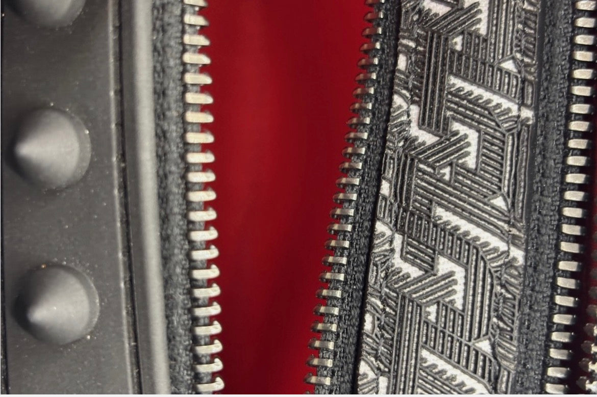 Christian Louboutin Loubitown Techno Bag Black Monogram Spiked Crossbody